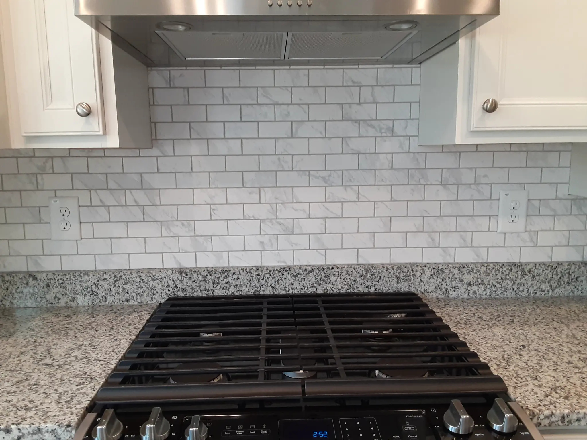 Carrara Marble Subway Backsplash