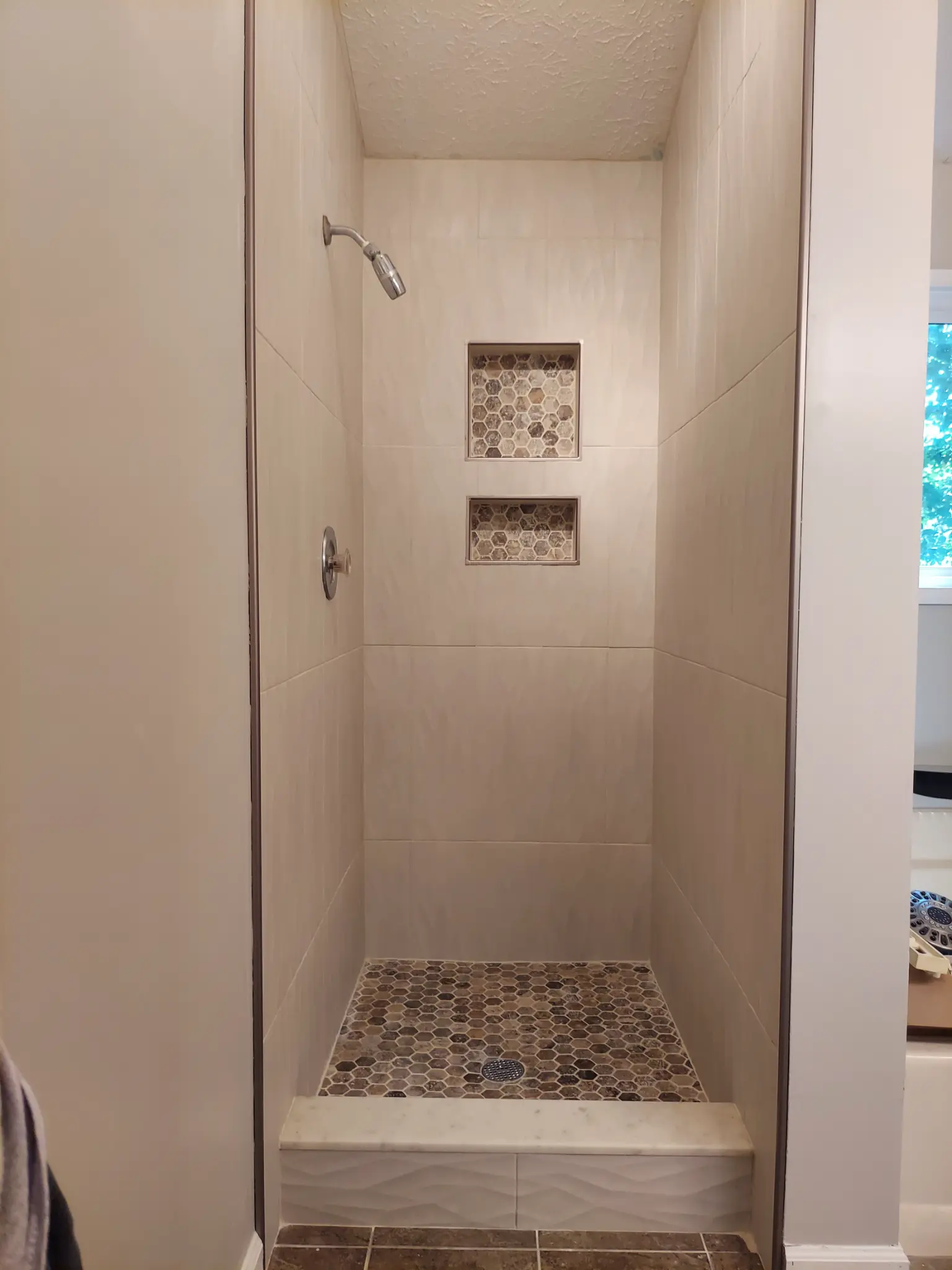 Custom Shower with Built-In Niches