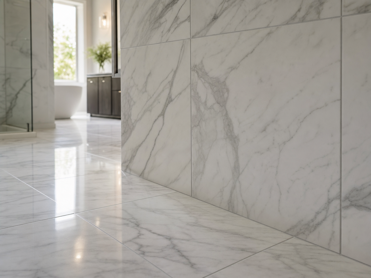 Luxury marble tile installation